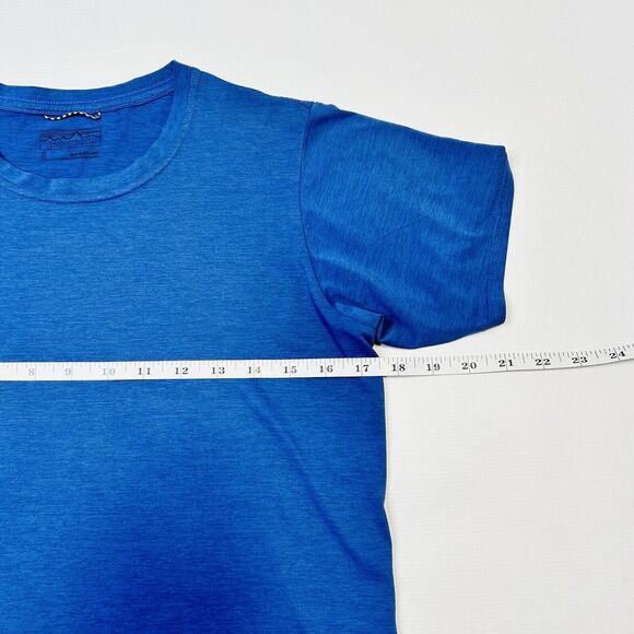 Patagonia Shirt Womens Small Blue Moisture Wicking Tee Shirt Trail Run - Picture 6 of 8